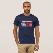"Built Fjord Tough" and Norwegian Flag T-Shirt (Vorne ganz)
