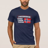 "Built Fjord Tough" and Norwegian Flag T-Shirt (Vorderseite)