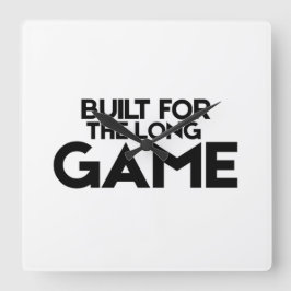 Built For The Long Game Minimalist Square Clock Quadratische Wanduhr