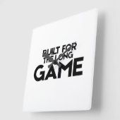 Built For The Long Game Minimalist Square Clock Quadratische Wanduhr (Winkel)