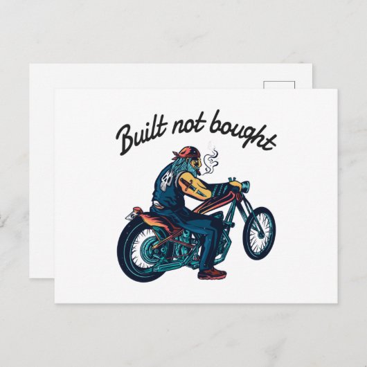 Built not bought Motorcycle Postkarte (Vorne/Hinten)