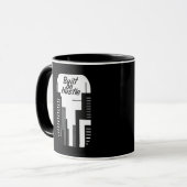 Built on Hustle City Skyline Minimalist Design Tasse (Vorderseite Links)