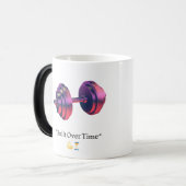 Built Over Time Motivational Dumbbell Coffee Mug – Verwandlungstasse (Vorderseite Links)