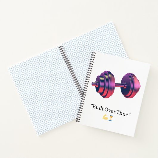 Built Over Time Motivational Dumbbell Spiral Noteb Notizblock (Innenseite)