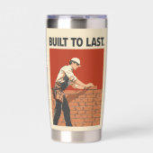 Built To Last Mason Construction Worker Art - Prof Thermobecher (Vorderseite)