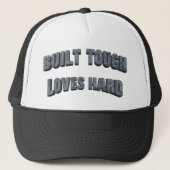 Built Tough Loves Hard Graphic - Blue-Collar Dad Truckerkappe (Vorderseite)