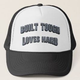 Built Tough Loves Hard Graphic - Blue-Collar Dad Truckerkappe