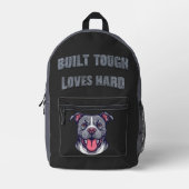 Built Tough Pit Bull - Bully Dog Lover Bedruckter Rucksack (Vorderseite)