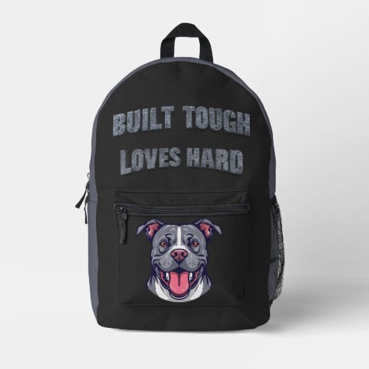 Built Tough Pit Bull - Bully Dog Lover Bedruckter Rucksack (Vorderseite)