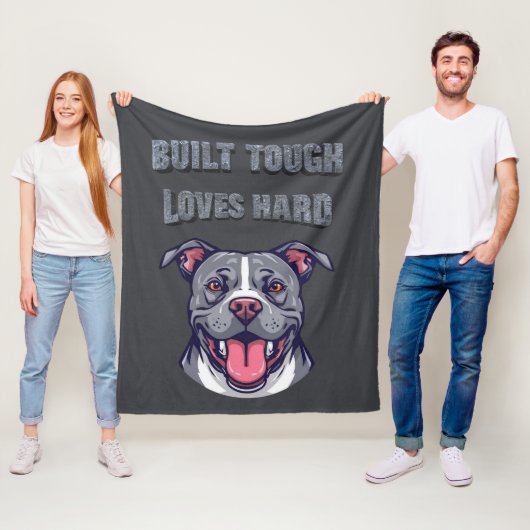 Built Tough Pit Bull - Bully Dog Lover Graphic Art Fleecedecke (Beispiel)