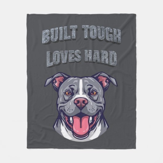 Built Tough Pit Bull - Bully Dog Lover Graphic Art Fleecedecke (Vorderseite)