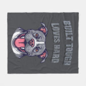 Built Tough Pit Bull - Bully Dog Lover Graphic Art Fleecedecke (Vorderseite (Horizontal))