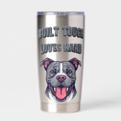 Built Tough Pit Bull - Bully Dog Lover Graphic Art Thermobecher (Rückseite)