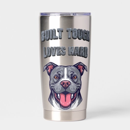 Built Tough Pit Bull - Bully Dog Lover Graphic Art Thermobecher (Vorderseite)