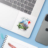Buje Kroatien Aufkleber (Laptop mit iPhone)