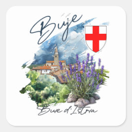 Buje Kroatien Quadratischer Aufkleber
