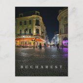 Bukarest Altstadt bei Nachtkarte Postkarte (Vorderseite)