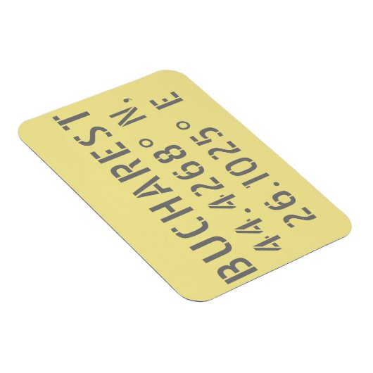 Bukarest Latitude Longitude Magnet (Rechte Seite)