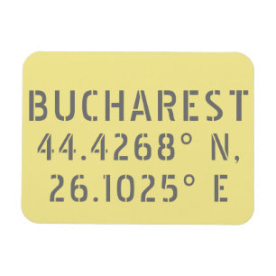 Bukarest Latitude Longitude Magnet