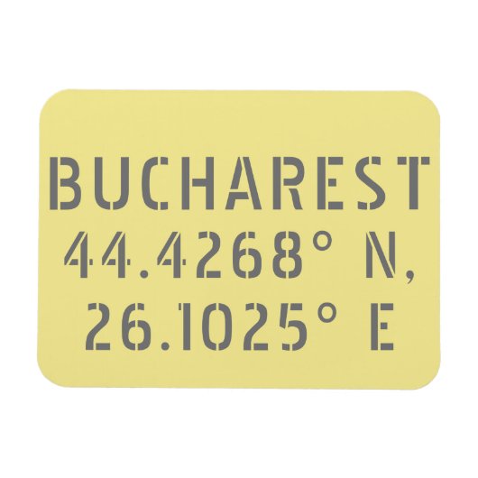 Bukarest Latitude Longitude Magnet (Horizontal)