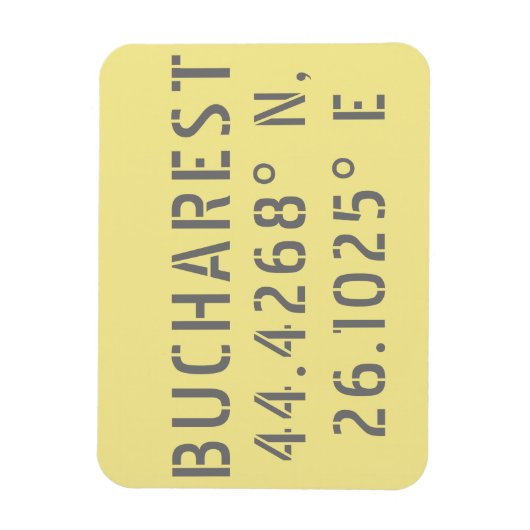 Bukarest Latitude Longitude Magnet (Vertikal)