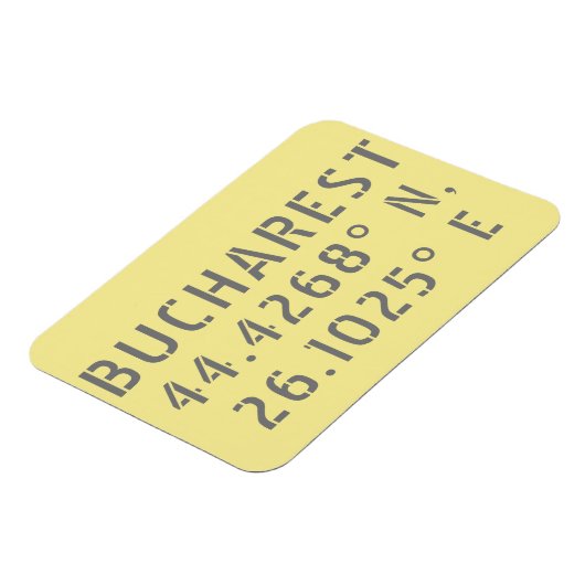 Bukarest Latitude Longitude Magnet (Linke Seite)