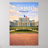 Bukarest Rumänien Illustration Reise Kunst Vintage