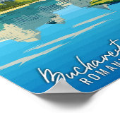 Bukarest Rumänien Kunstzeitschrift für Reisen Poster (Ecke)