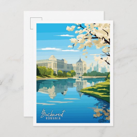 Bukarest Rumänien Kunstzeitschrift für Reisen Postkarte (Vorne/Hinten)