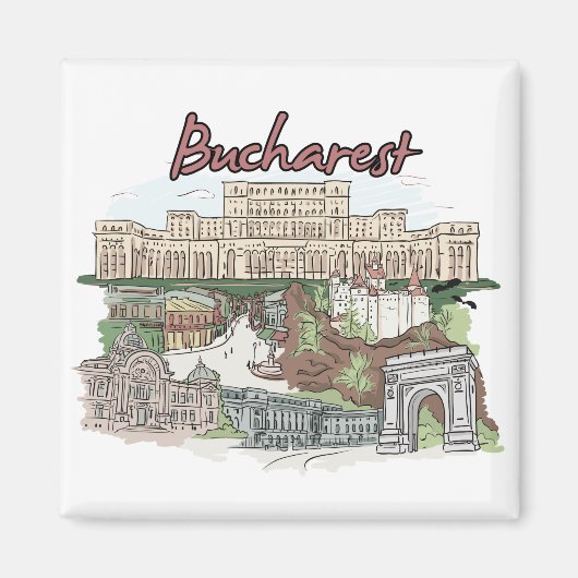 Bukarest - Rumänien.png Magnet (Vorne)