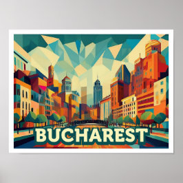 Bukarest Rumänien Reisen künstlerisch farbig Poster