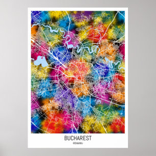 Bukarest Rumänien Stadtkarte Poster
