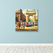 Bukarest Rumänien Triumphbogen Vintage Leinwand Dr (Insitu (Holzboden))