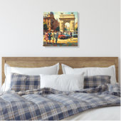 Bukarest Rumänien Triumphbogen Vintage Leinwand Dr (Insitu (Schlafzimmer))