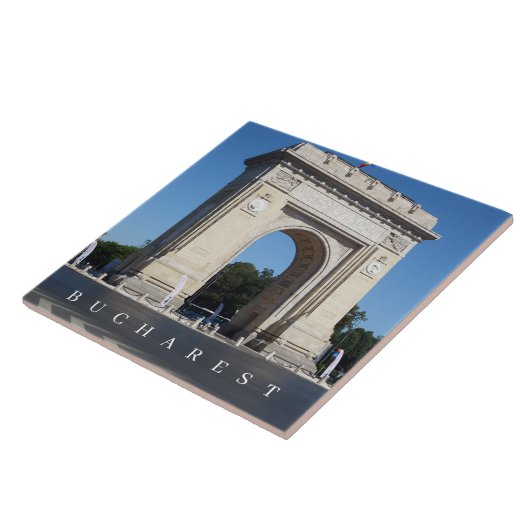 Bukarest Triumphbogen Ansicht Keramik Fliesen (Seite)