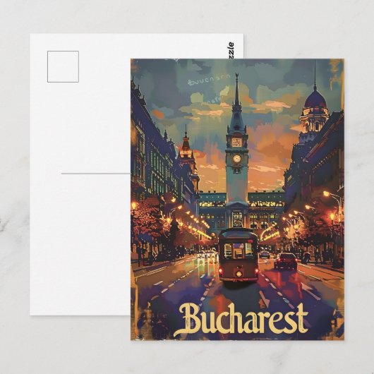 Bukarest Vintag Postkarte (Vorne/Hinten)