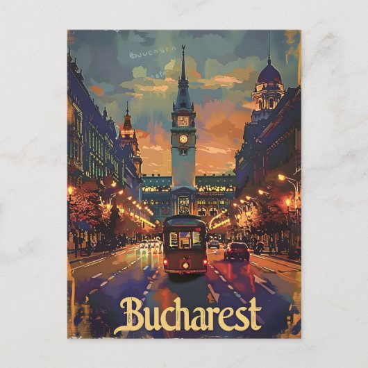 Bukarest Vintage Postkarte (Vorderseite)