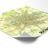 Bukarester Landkarte Poster (Ecke)