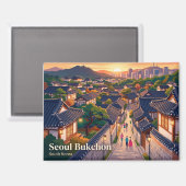 Bukchon Hanok Dorf Südkorea Magnet (Vorderseite/Rückseite)