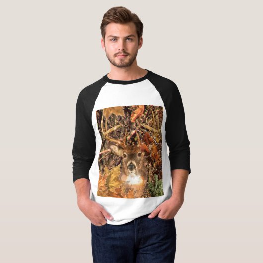 Bukett in Herbstsaison Szene White Schwanz Deer T-Shirt (Vorne ganz)