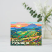 Bukit Pergasingan Indonesien Postkarte (Stehend Vorderseite)