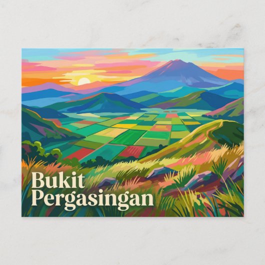 Bukit Pergasingan Indonesien Postkarte (Vorderseite)