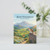 Bukit Pergasingan Indonesien Postkarte (Stehend Vorderseite)