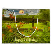 Bukolische Sonnenuntergangsweide Große Geschenktüte (Rückseite)