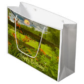 Bukolische Sonnenuntergangsweide Große Geschenktüte (Vorderseite Schrägansicht)
