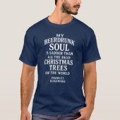 Bukowski Inspired Drunk Soul Typography T-Shirt (Vorderseite)