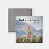 Buksnes Church Lofoten Norwegen Magnet (Vorderseite/Rückseite)