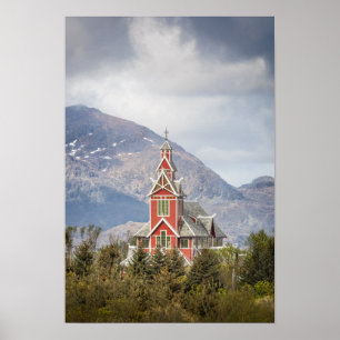 Buksnes Church Lofoten Norwegen Poster