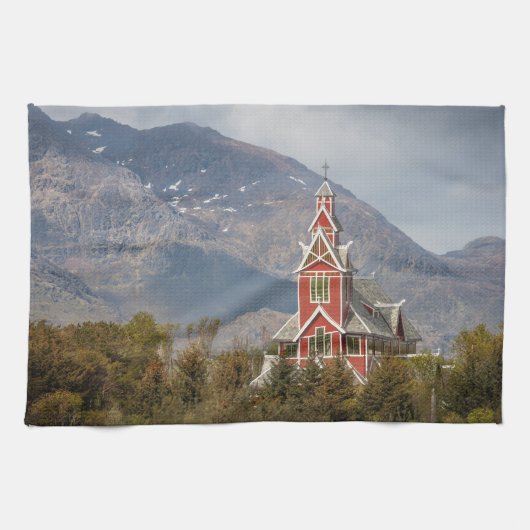 Buksnes kirke Lofoten Geschirrtuch (Horizontal)