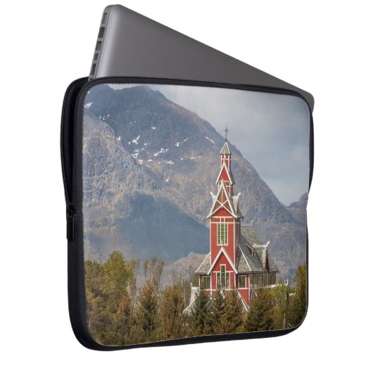 Buksnes kirke Lofoten Laptopschutzhülle (Vorne Rechts)